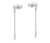 Beautiful Designed CZ Stone With Chain Drop Earring Stud STS-5542